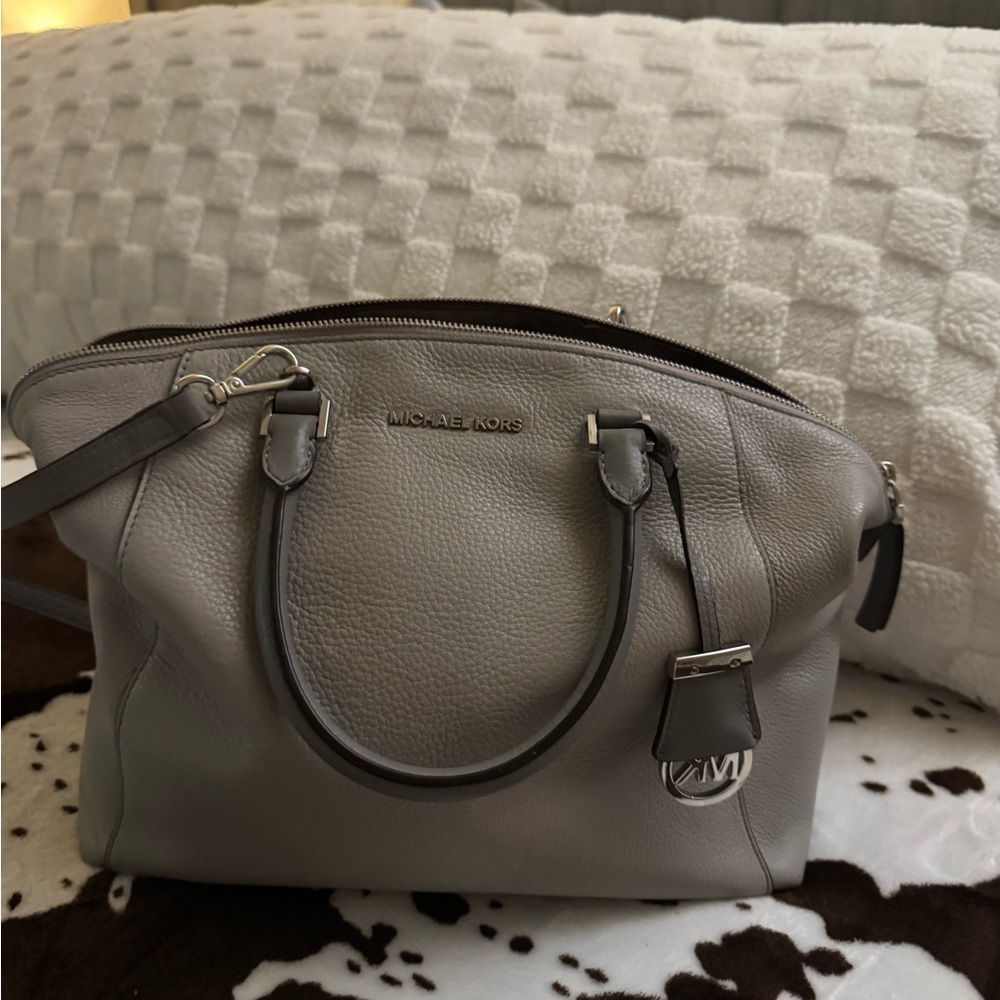 Michael Kors Taupe Leather Satchel